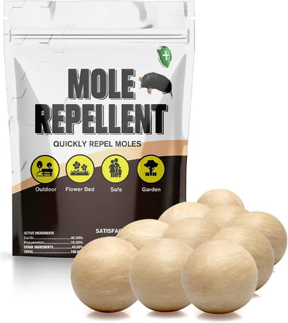 Mole Repellent for Lawns, Groundhog Repellent Outdoor, Armadillo Repellent, Mole Deterrent for Yard, Vole Repellent Outdoor, Gopher Repellent, Safe for Family & Pets, 10 Packs