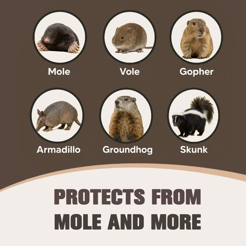 Mole Repellent for Lawns, Groundhog Repellent Outdoor, Armadillo Repellent, Mole Deterrent for Yard, Vole Repellent Outdoor, Gopher Repellent, Safe for Family & Pets, 10 Packs